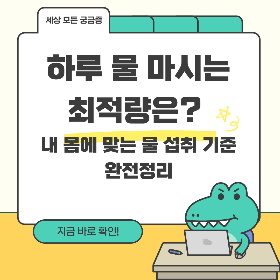 내 몸에 맞는 물 섭취 기준 완전정리