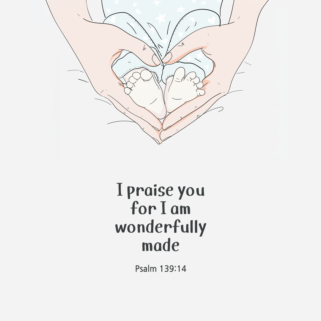 Today's Bible verse card Psalm 139:14 scripture image