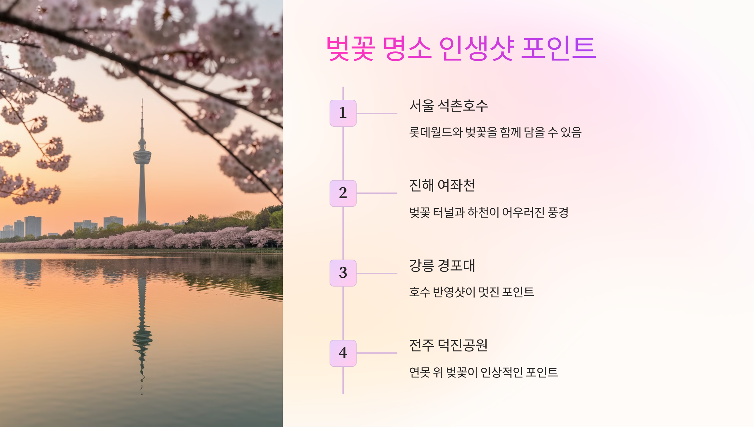 📷 벚꽃 명소 인생샷 포인트