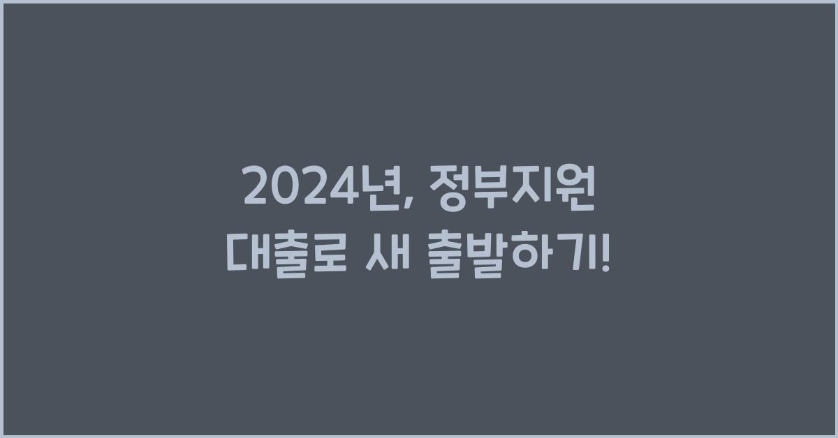 정부지원 대출
