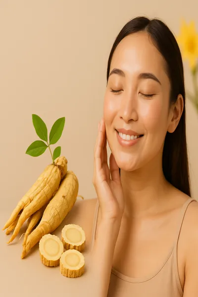 황기 활용한 건강 관리 상징 그림