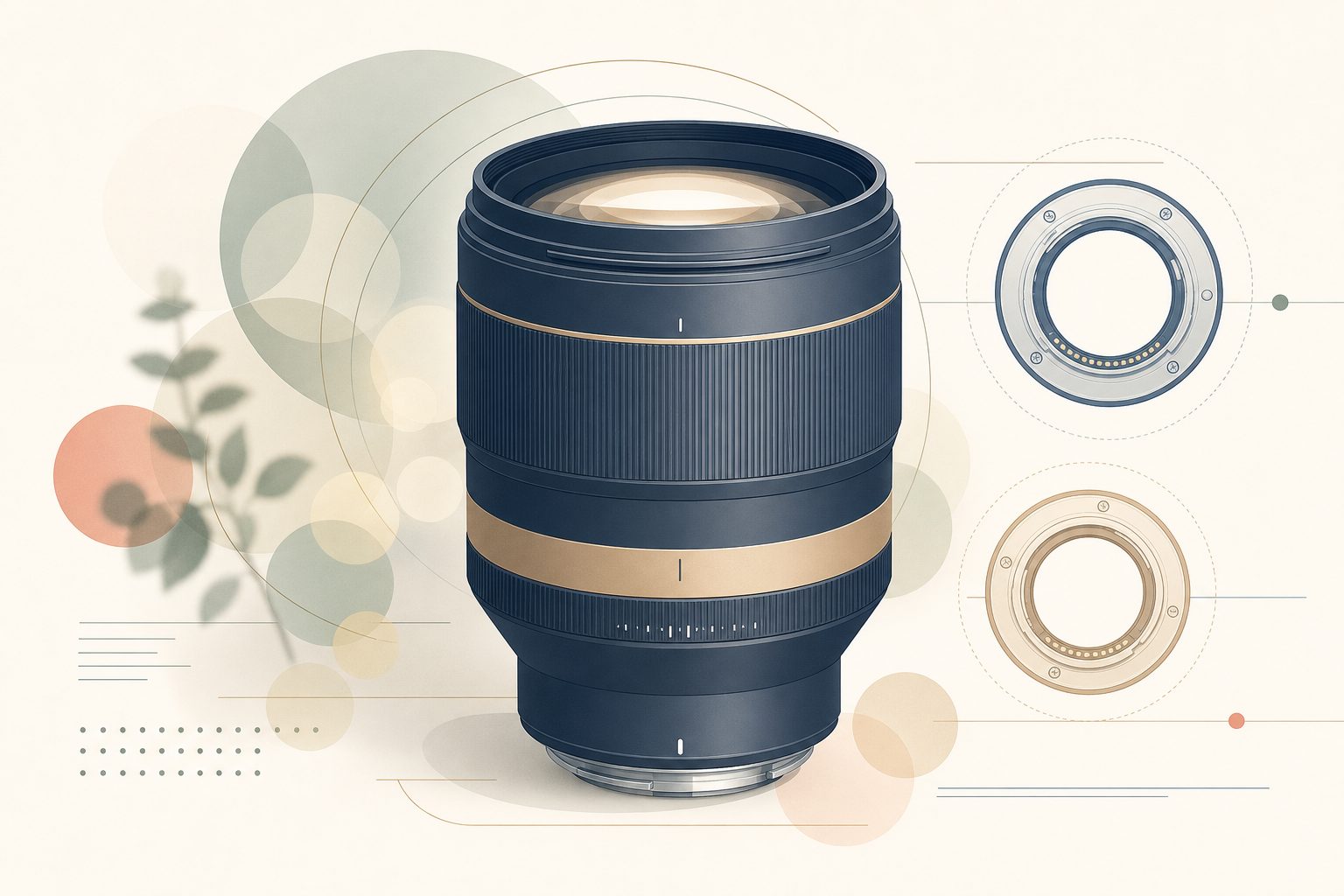 Sigma 85mm f1.2 DG Art 인물 렌즈 경쟁을 대구경 단렌즈 실루엣으로 표현한 일러스트