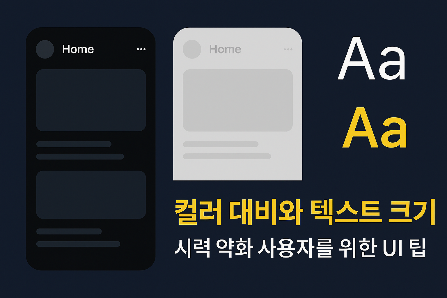 컬러 대비와 텍스트 크기 조절