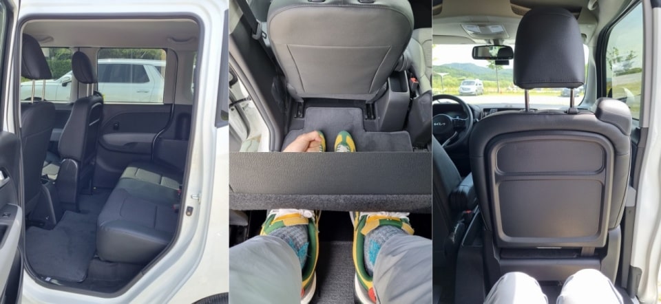 더 뉴 기아 레이의 2열 거주성은 이렇습니다.