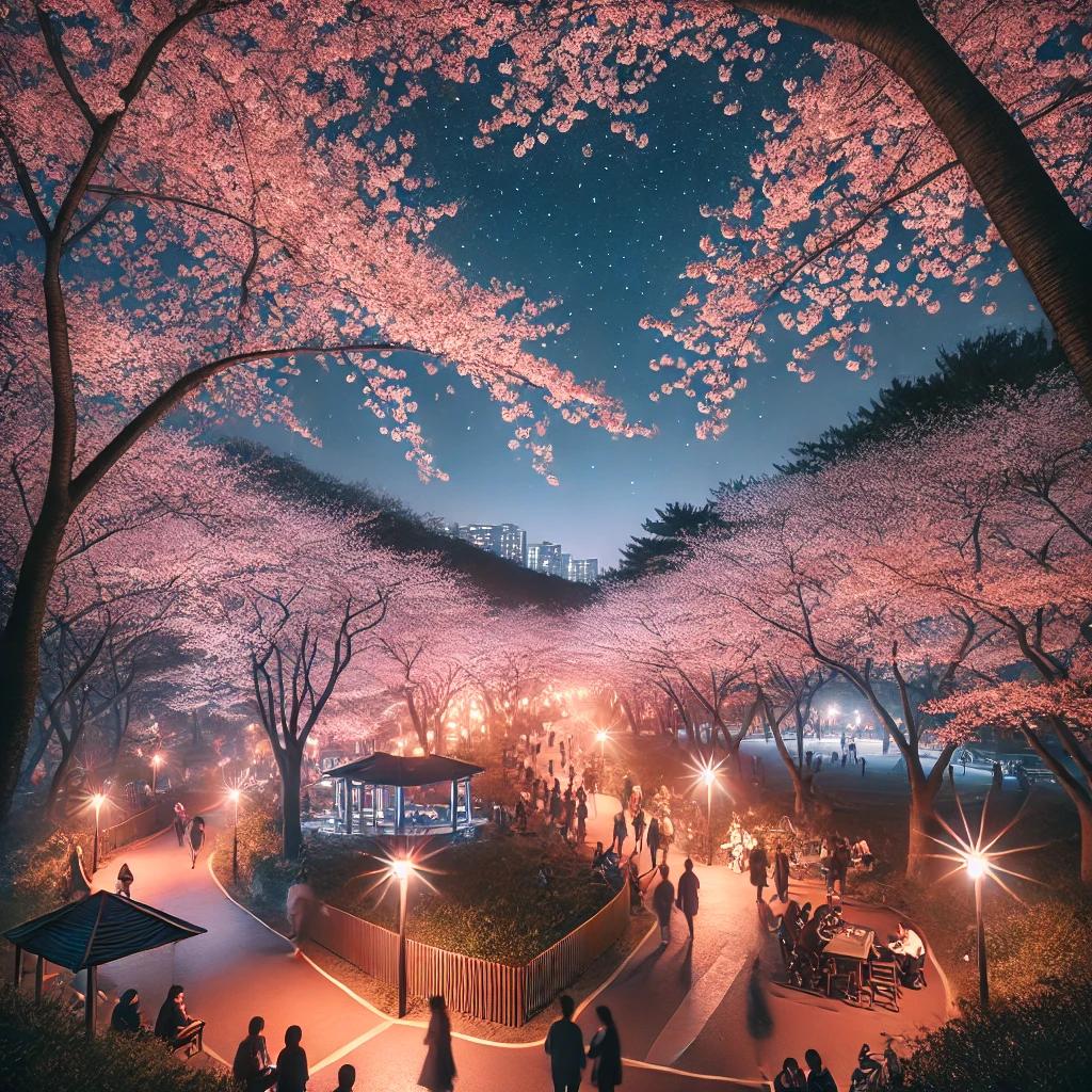 렛츠런파크 서울 벚꽃축제 벚꽃 야경