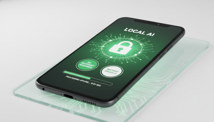 보안과 속도를 강조한 최신 스마트폰 내 온디바이스 AI 구동 화면