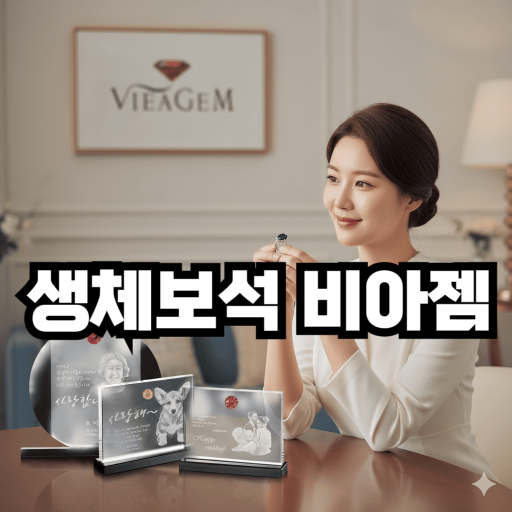 생체보석 비아젬을 보고 있는 모습