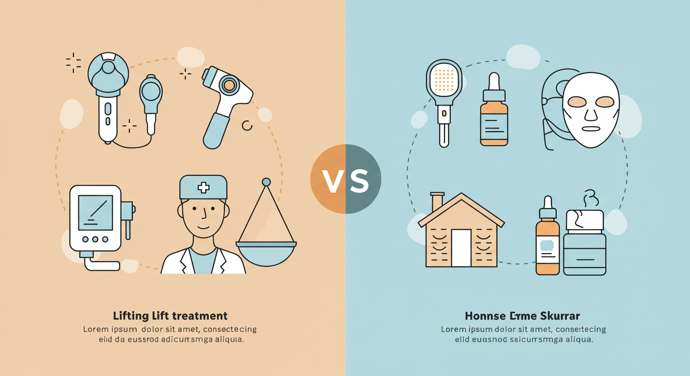 리프팅 시술 vs 홈케어 (탄력, 모공, 효과비교)