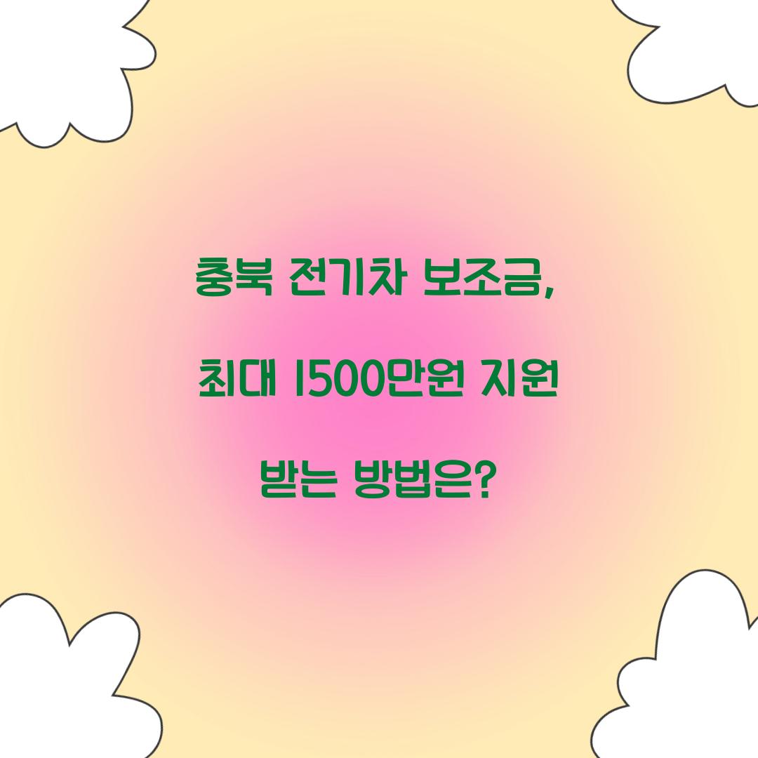 충북 전기차 보조금