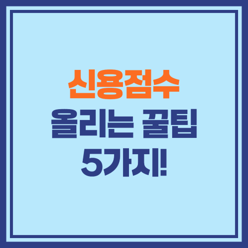 신용점수 올리는 꿀팁 5가지! 대출 금리도 내려가요