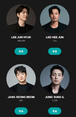 백상예술대상 인기상 남자 후보 