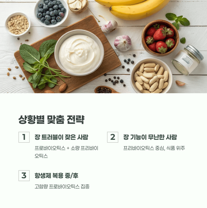 프리바이오틱스와 프로바이오틱스 차이점