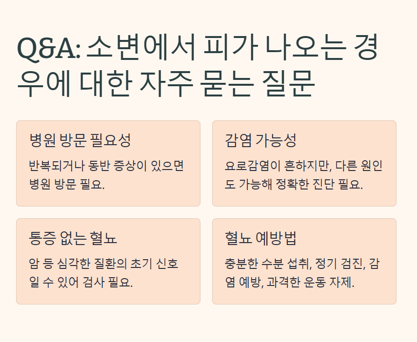 소변에서 피가