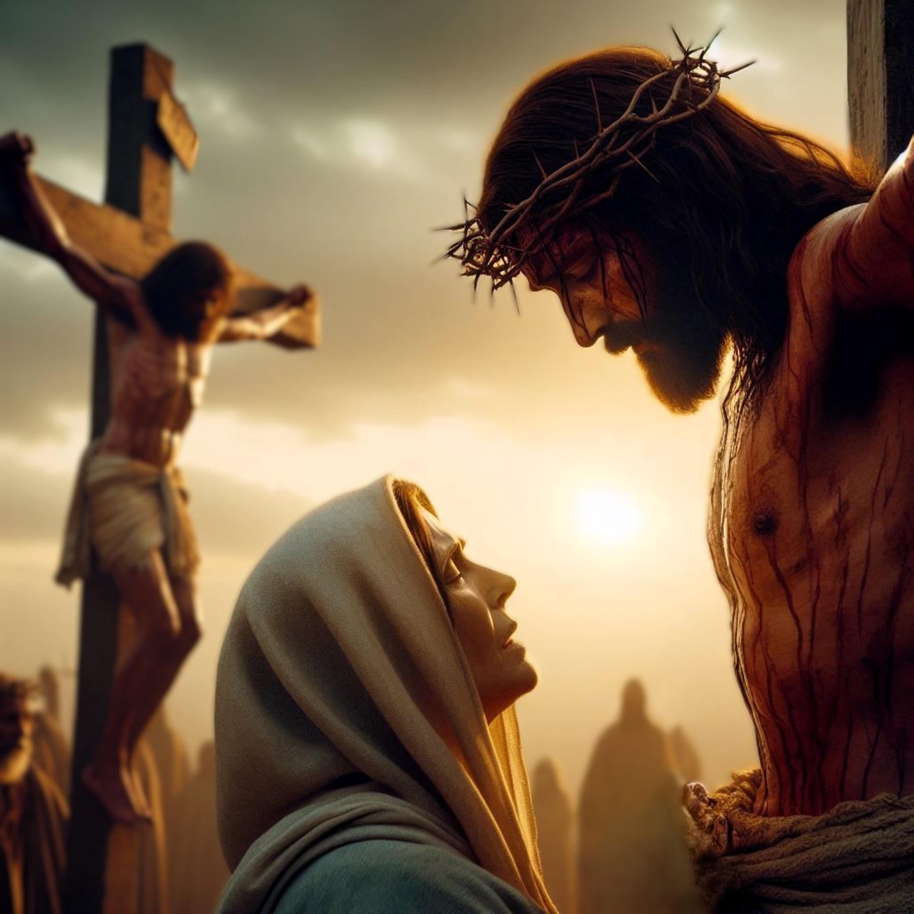 십자가에 못 박힌 예수 곁을 지키는 막달라 마리아