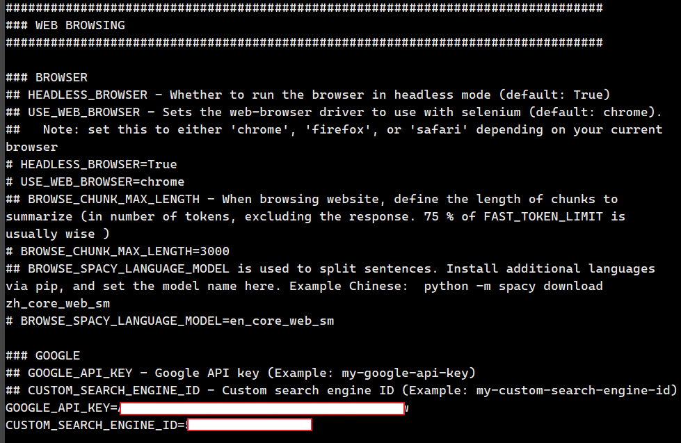 .env 파일에서 변경된 google API Key 입력 이미지입니다.
