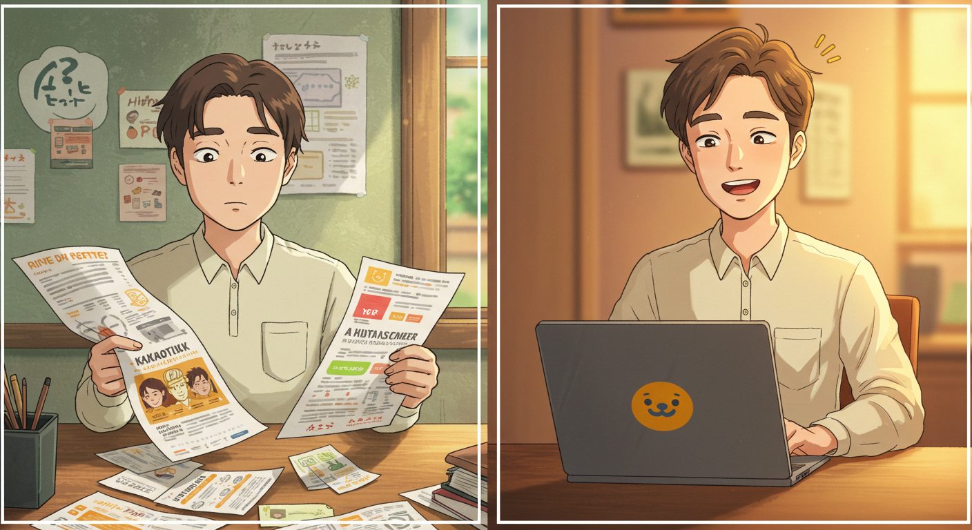 종이 홍보 대신 카카오톡 채널로 고객을 관리하는 모습