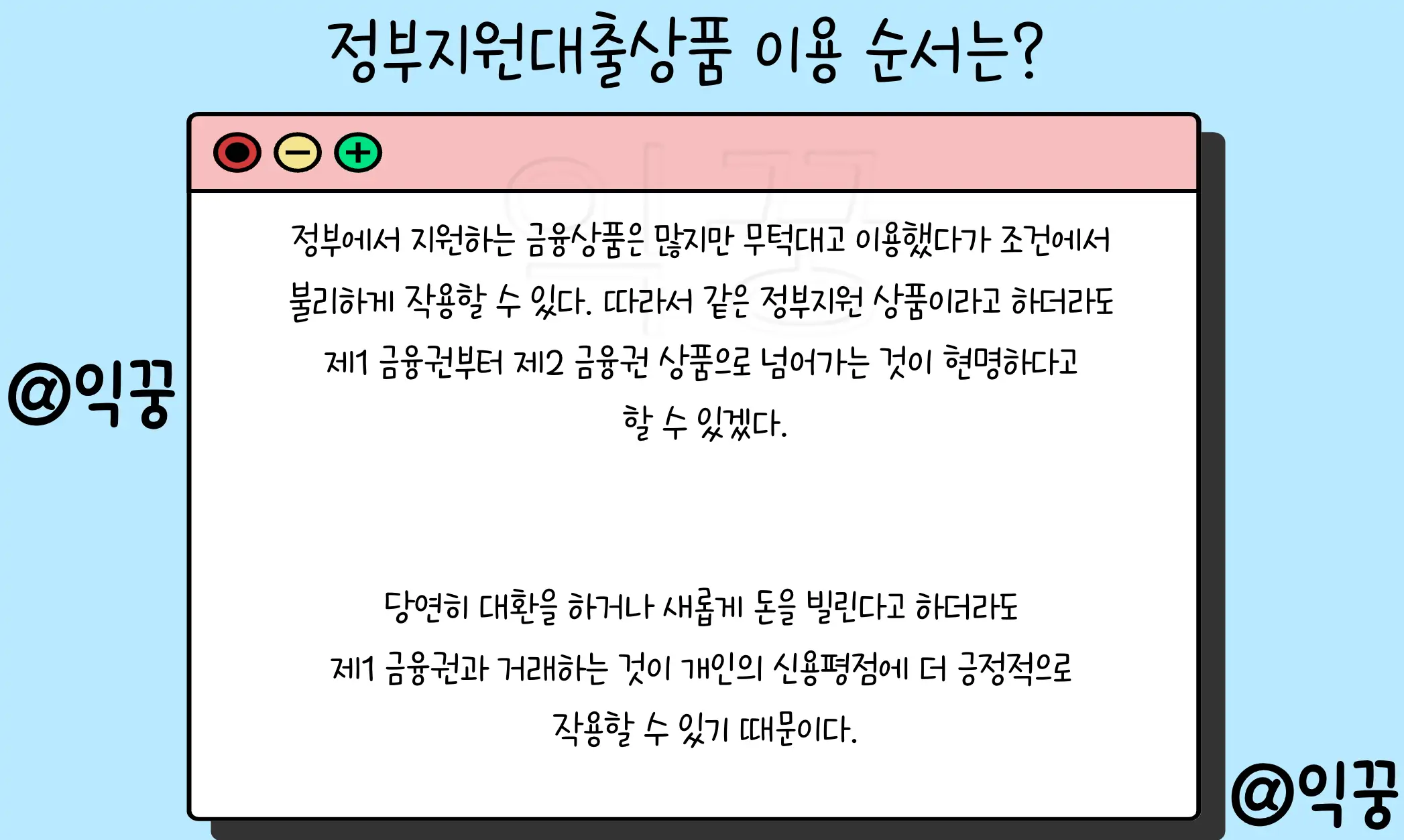정부지원대출상품 신청 조건 및 이용 순서1