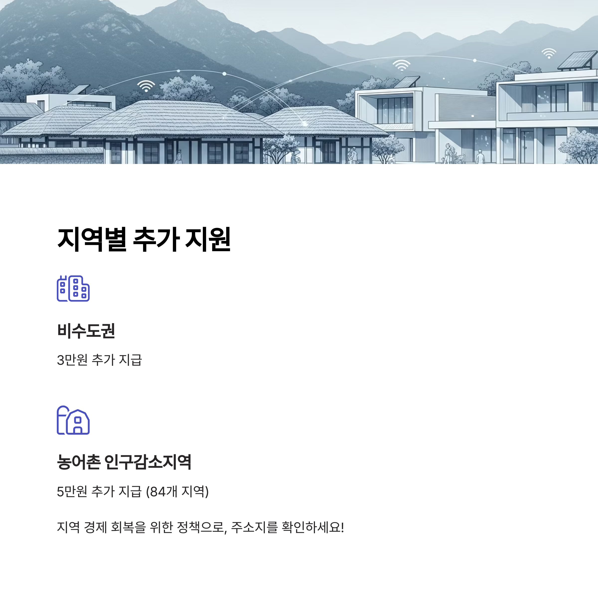 지역별 추가 지원