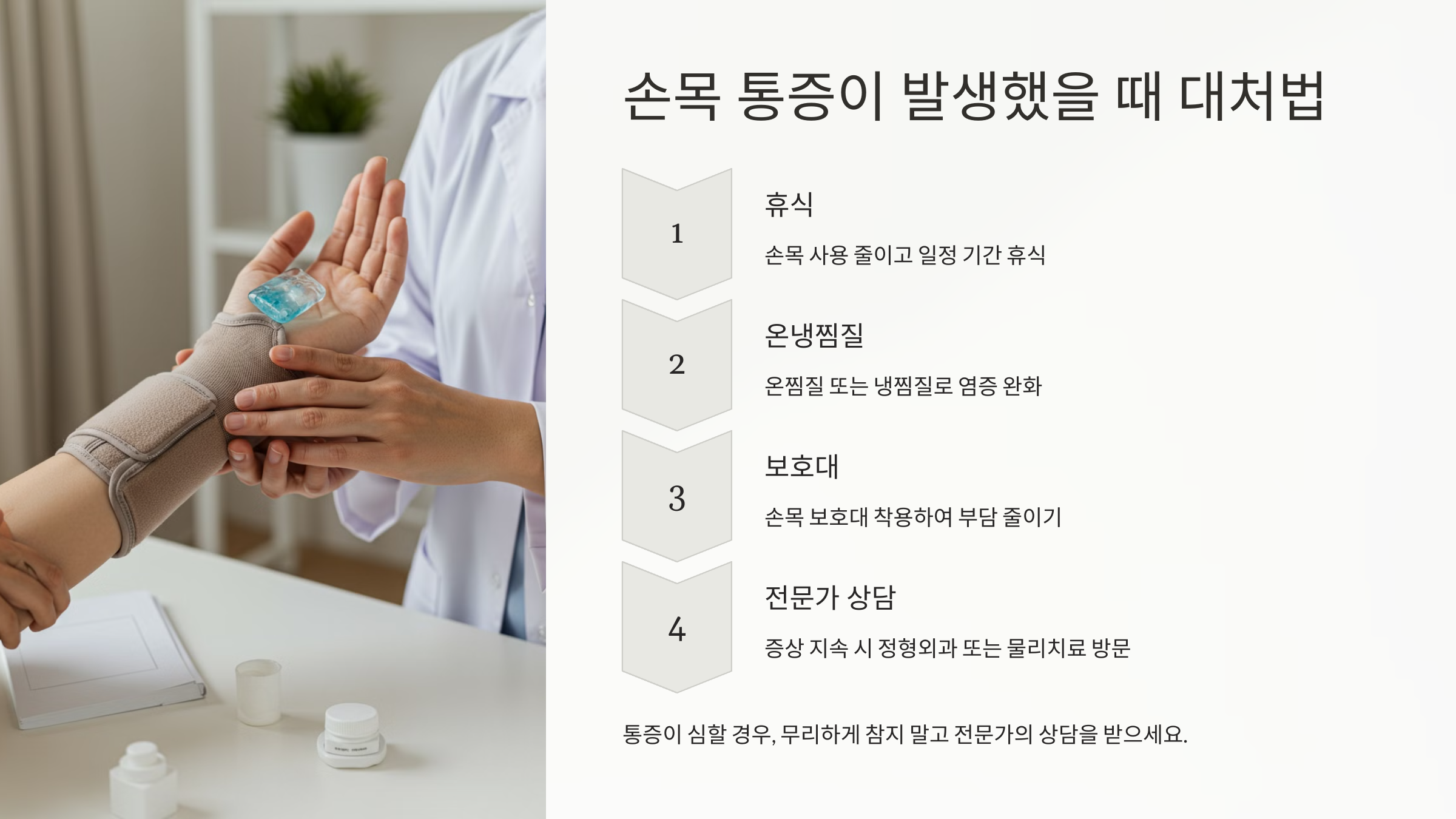 손목 통증이 발생했을 때 대처법