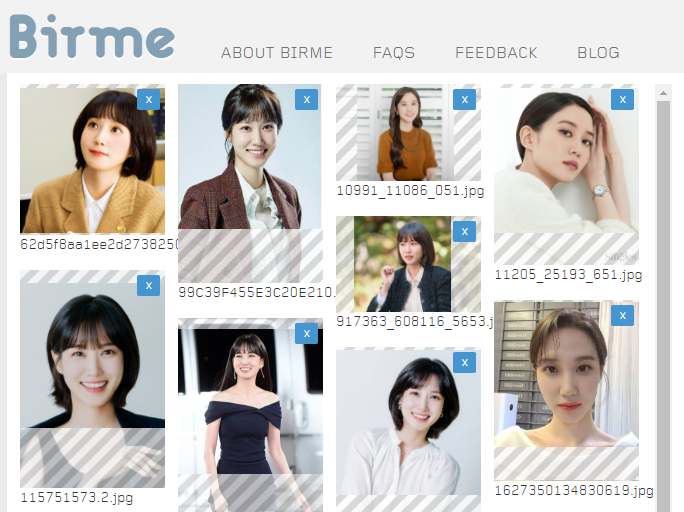 Birme에서 이미지 정리