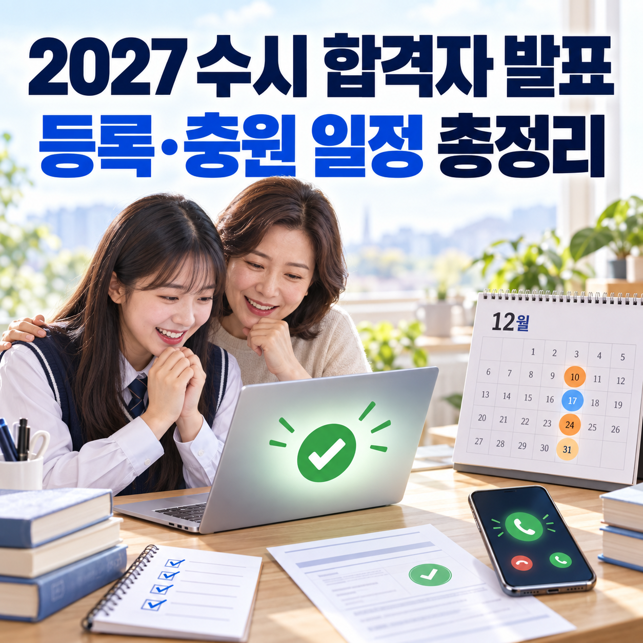 2027 수시 합격자 발표·등록 일정 - 최초합격·충원합격·정시 지원 주의사항