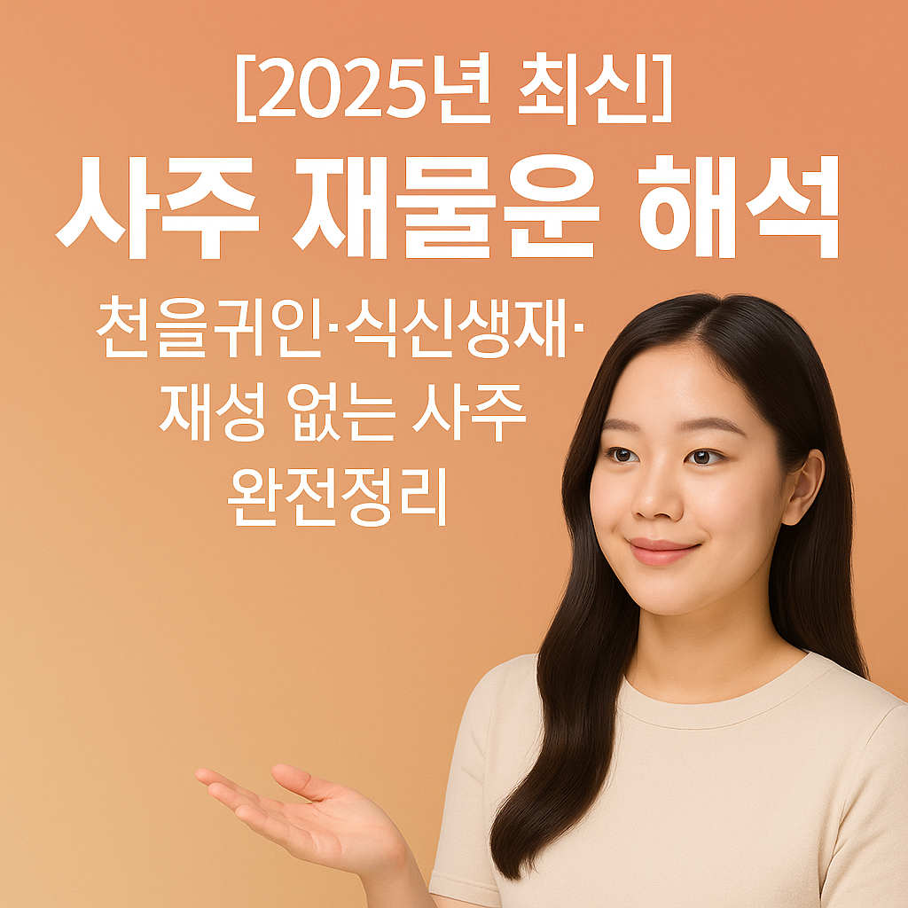 [2025년 최신] 사주 재물운 해석 ｜ 천을귀인·식신생재·재성 없는 사주 완전정리
