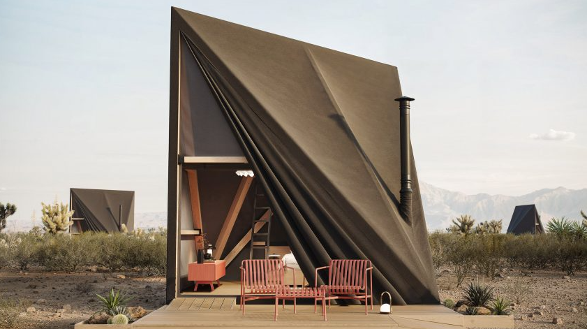 글램핑용 소프트쉘 텐트 정면