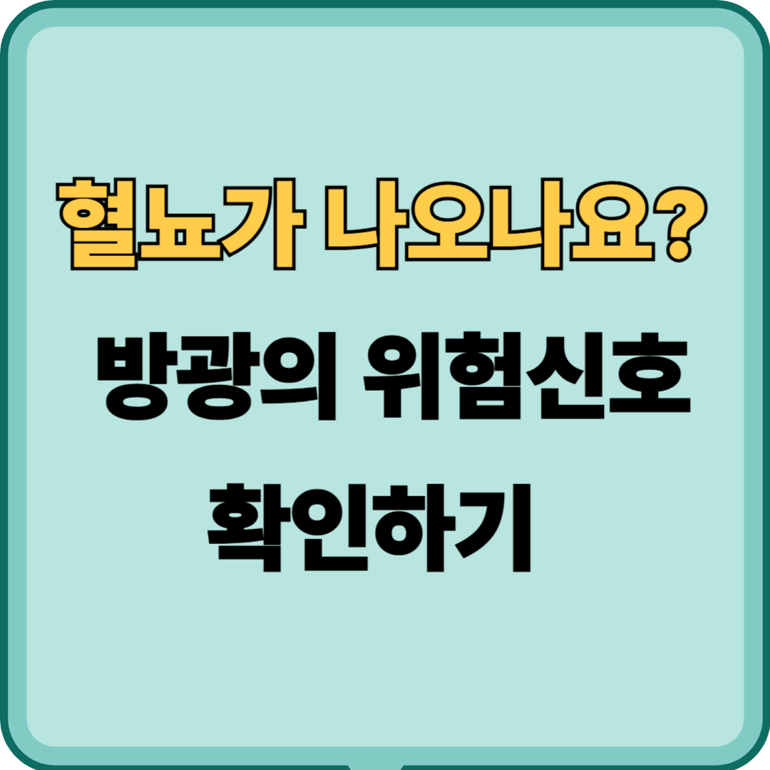 혈뇨가 알려주는 방광의 위험 신호