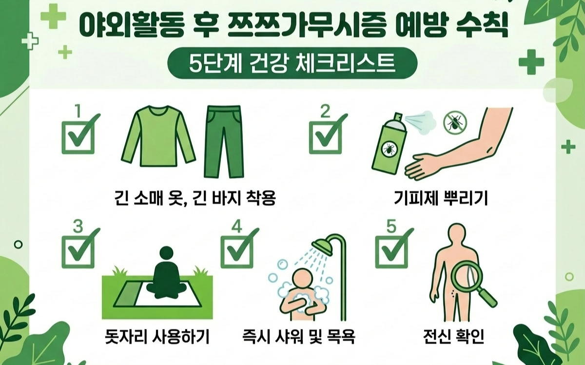 쯔쯔가무시병 예방 수칙 진드기 예방 체크리스트