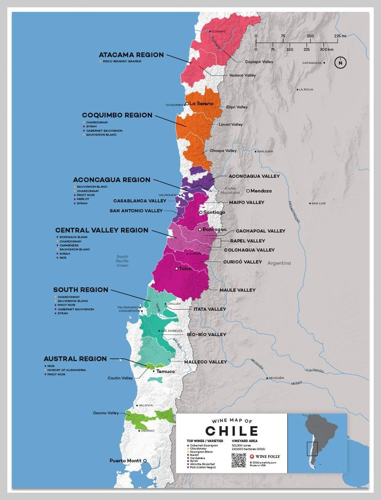 칠레 와인지도