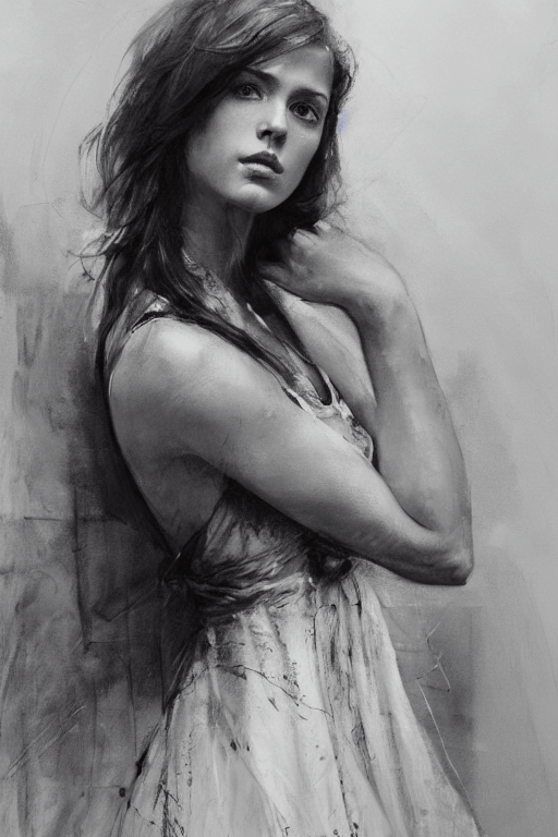 Playground AI로 생성한 그림(2) - 지긋이 바라보는 여성