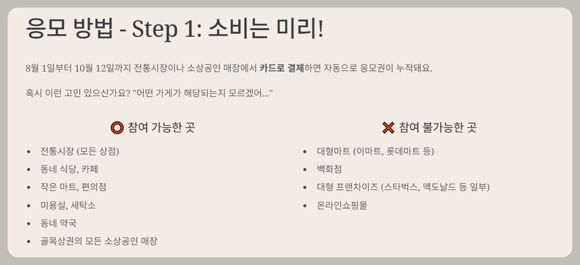 응모방법 step 1. 안내 참여가능한 곳 및 참여 불가능한 곳