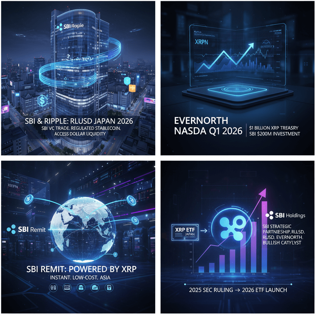 SBI, 리플, XRP 관련 금융 서비스 및 투자 계획 인포그래픽