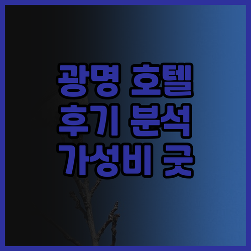 광명 추천 호텔 후기 완벽 분석 그랜