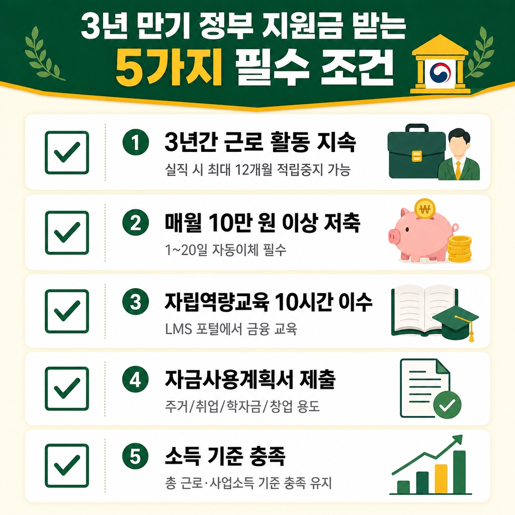 지원금을 받기위한 조건