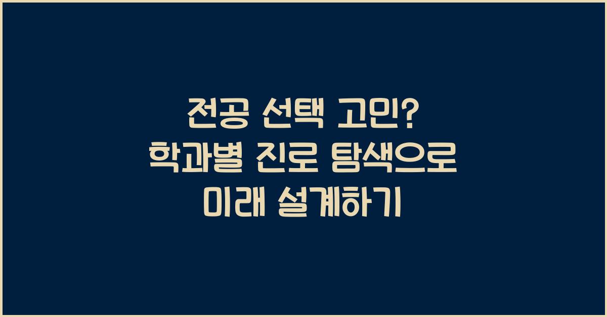 전공 선택 고민, 학과별 진로 탐색