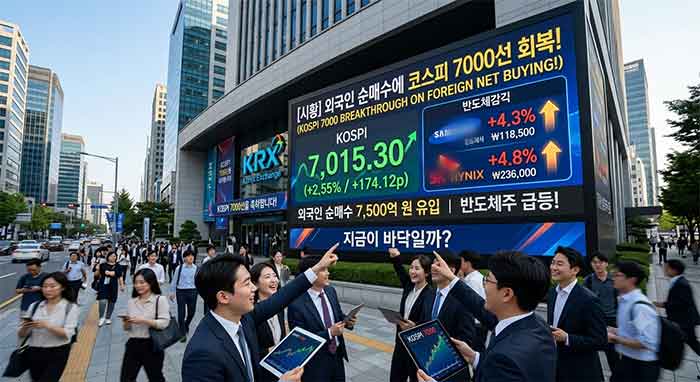 코스피 7000선 회복을 이미지한 것입니다.