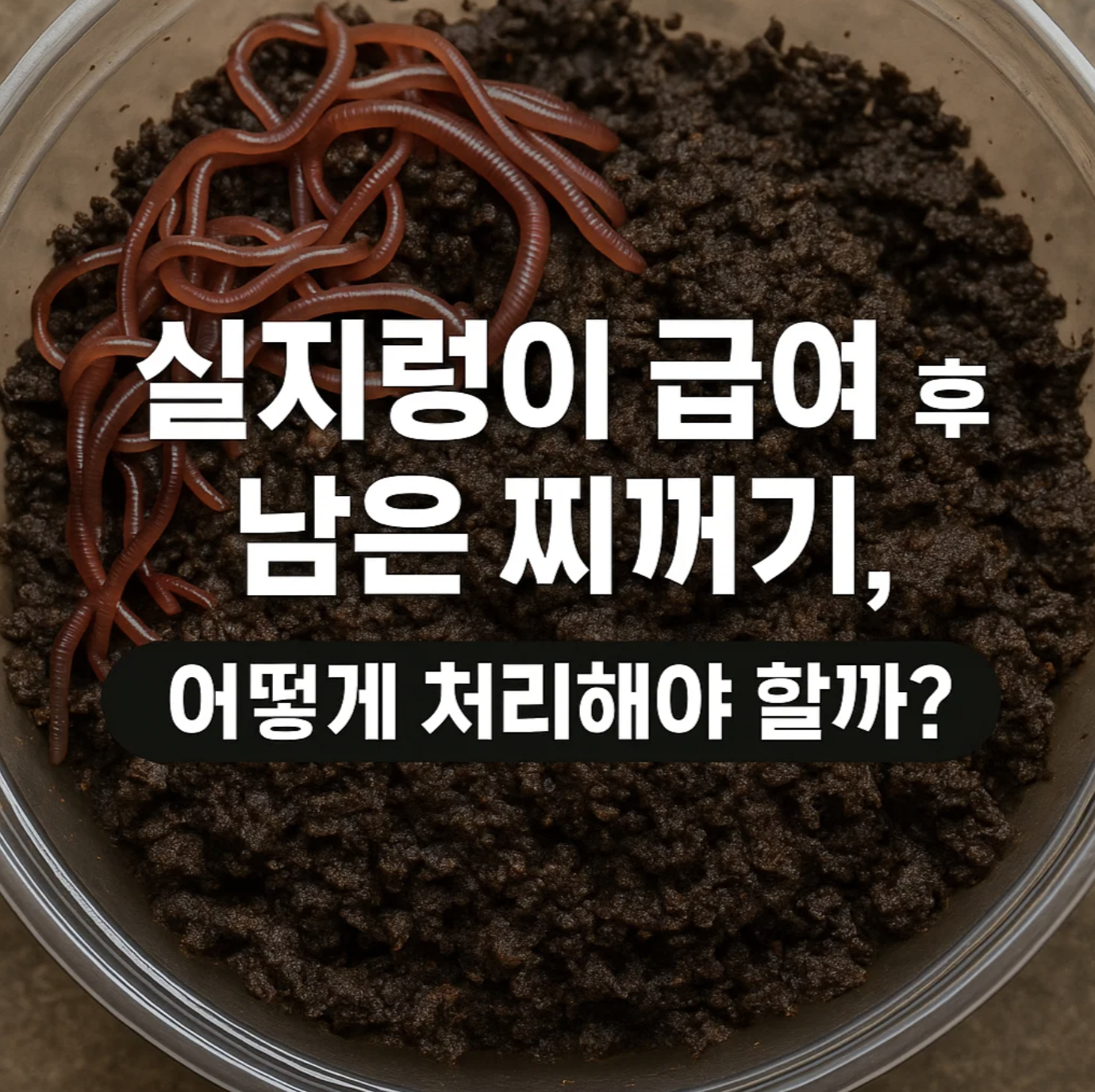 실지렁이 급여 후 남은 찌꺼기, 어떻게 처리해야 할까?
