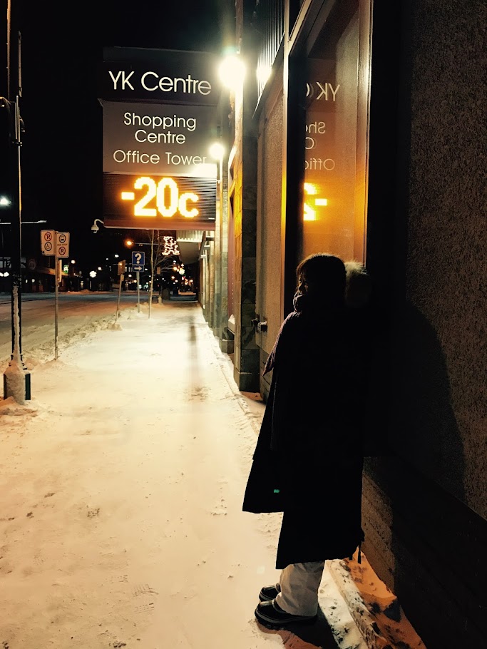 -20도 표시가 선명한 거리의 밤