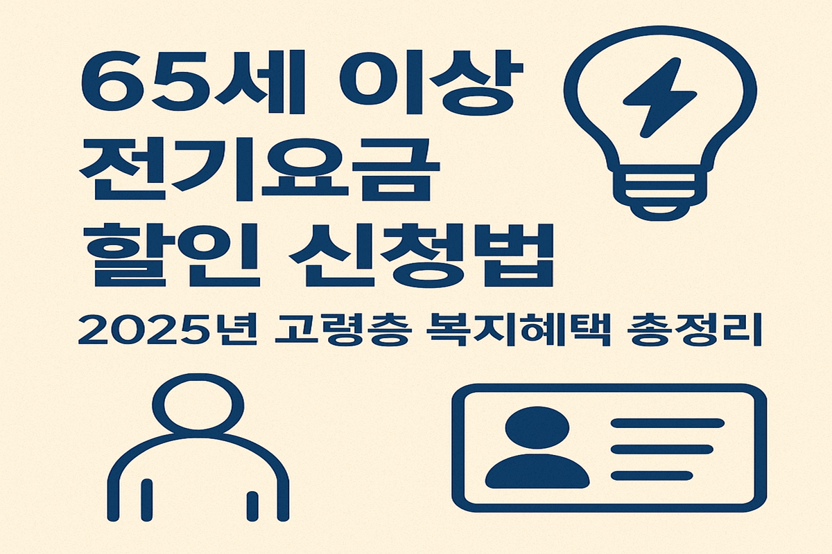 65세 이상 전기요금 할인 신청법 2025년 고령층 복지혜택 정리