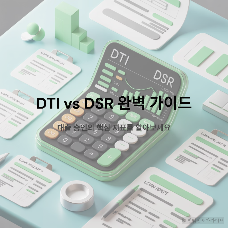 ![DTI와 DSR 개념을 비교하는 대출 용어 인포그래픽]
