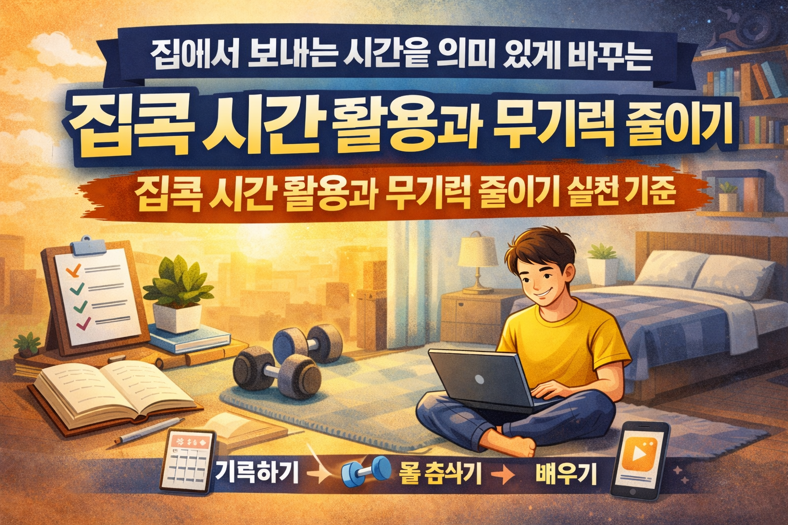 집에서 보내는 시간을 의미 있게 바꾸는 방법 – 집콕 시간 활용과 무기력 줄이기 실천 기준