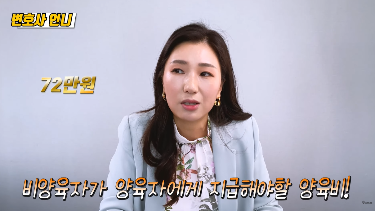 피양육자 지급비용 72만원