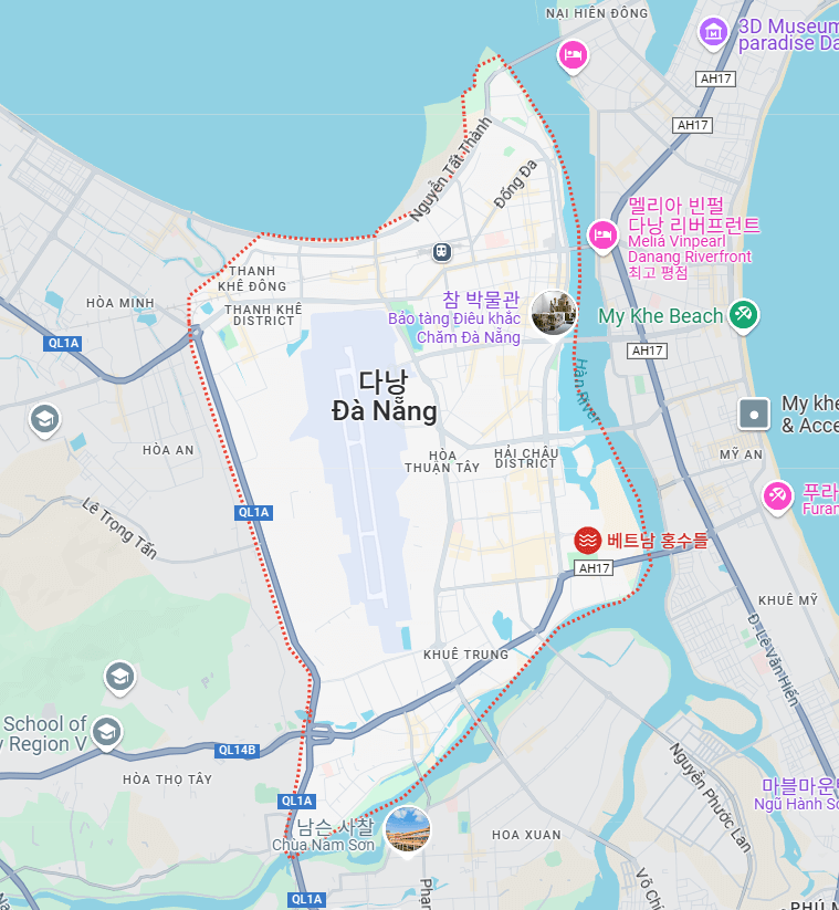 다낭 지도