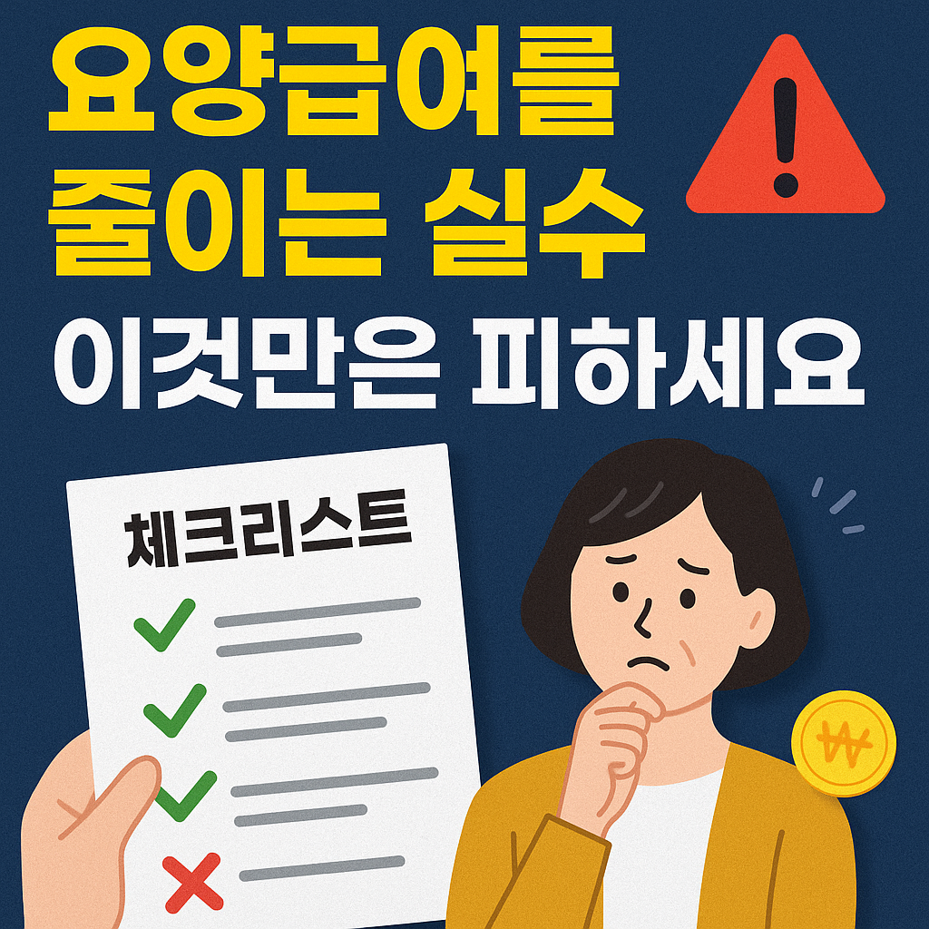 요양급여를 줄이는 실수, 이것만은 피하세요