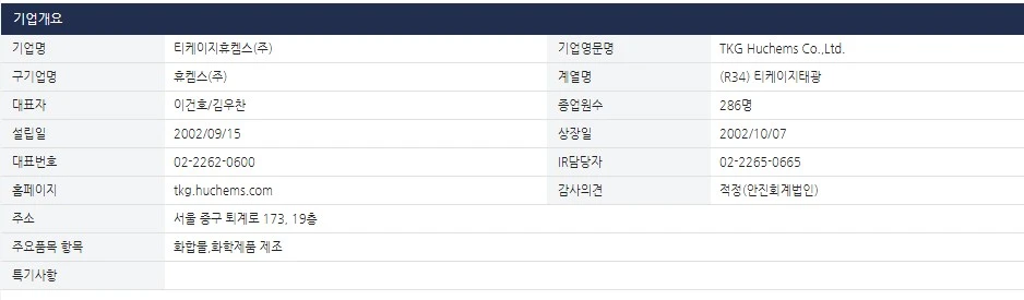 휴켐스-개요