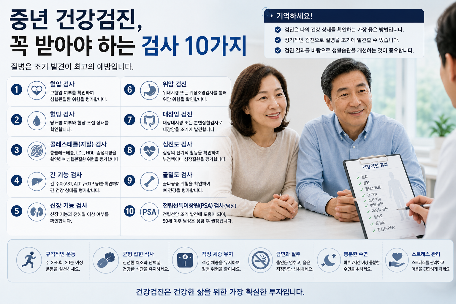 중년 건강검진 필수검사