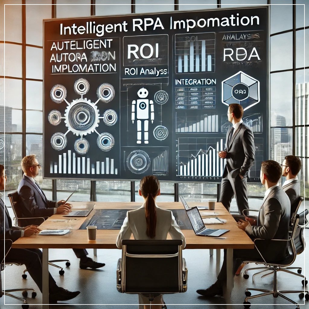 RPA 도입 전략을 논의 중인 기업 임원진