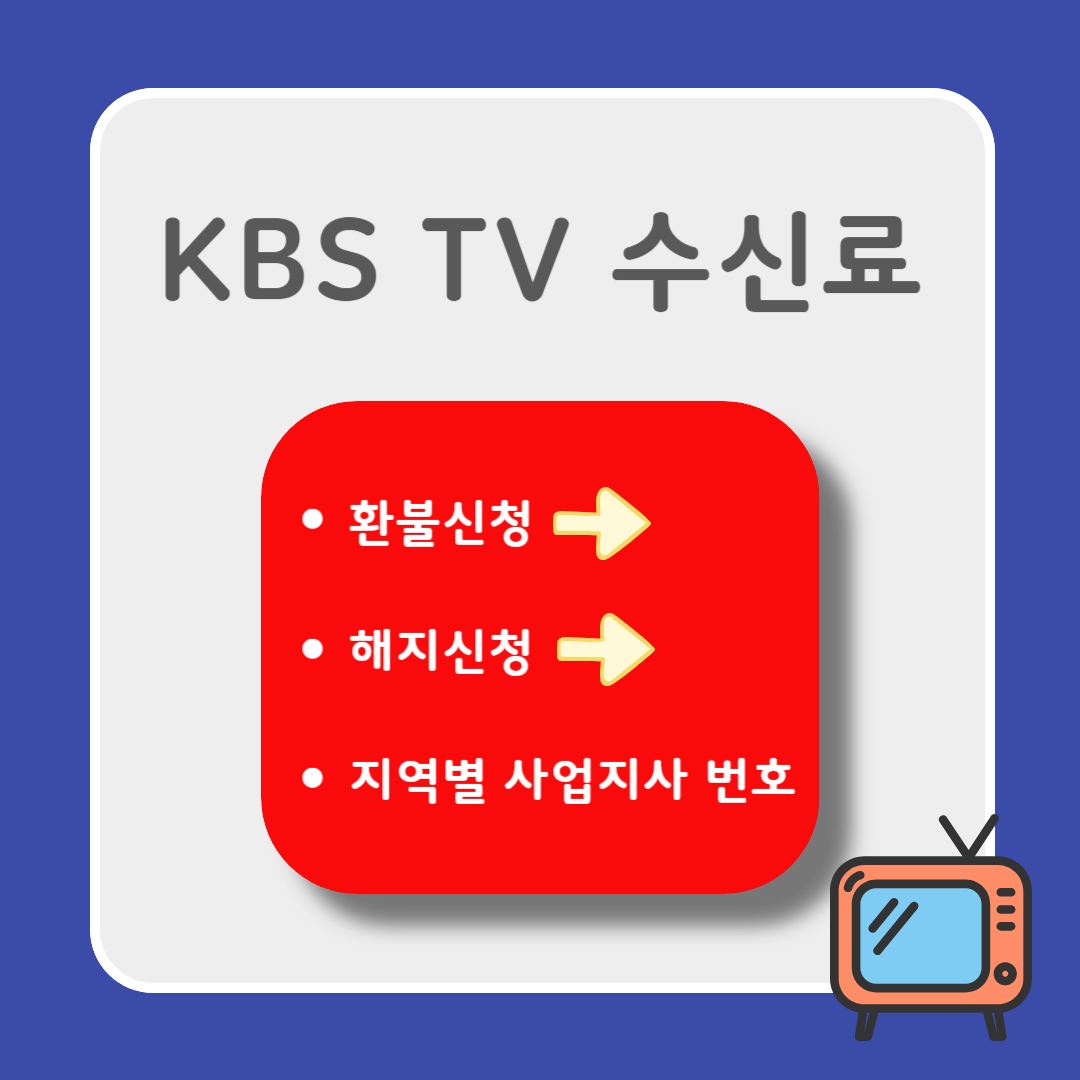 KBS TV 환불신청 해지신청 지역별 사업지사 번호