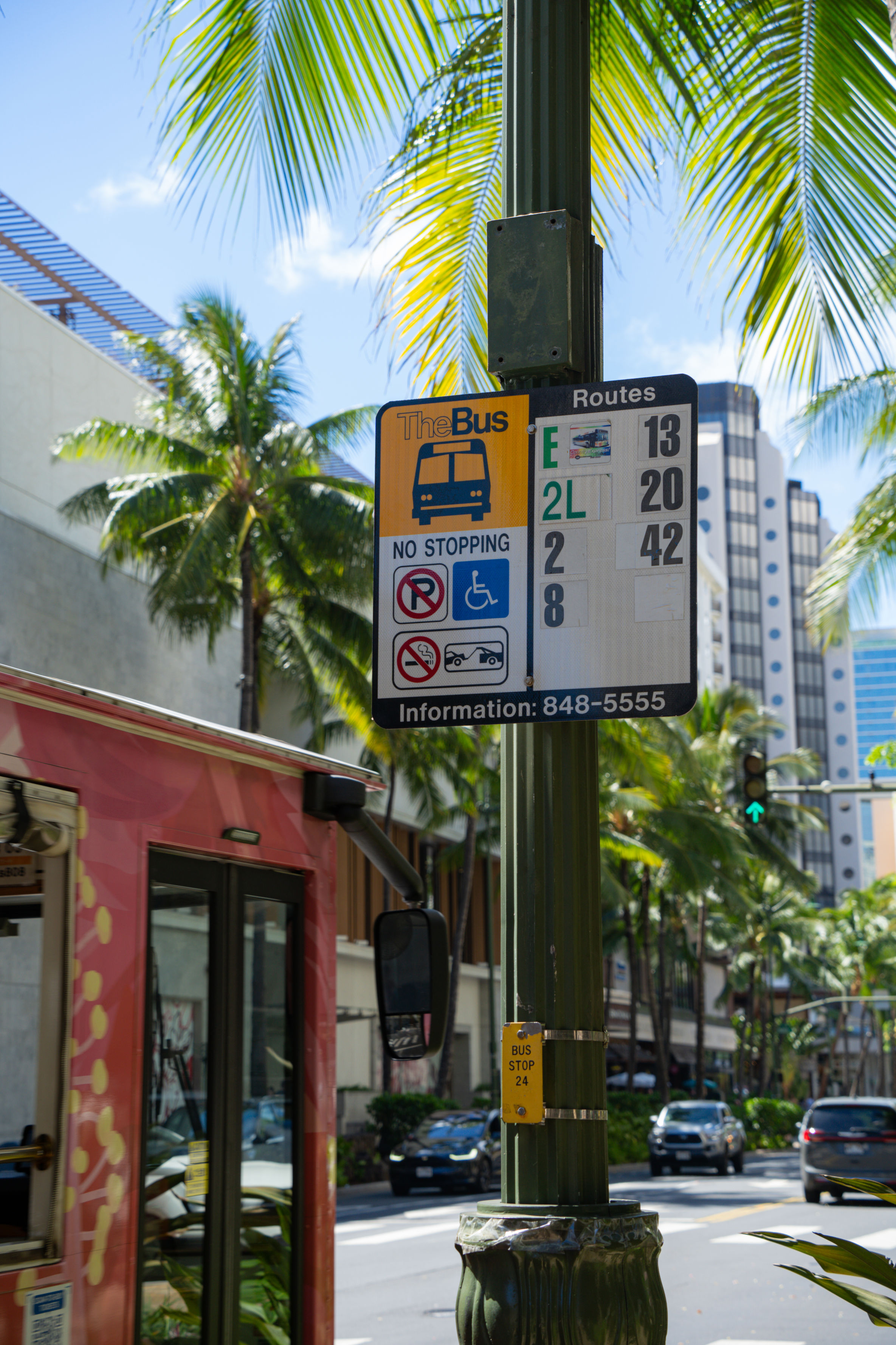 하와이 더 버스 대중교통 정류장
